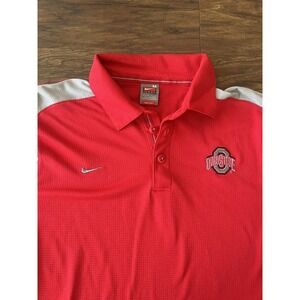Ohio State Buckeyes Nike Dri-Fit Polo Shirt Mens Short Sleeve OSU Medium
